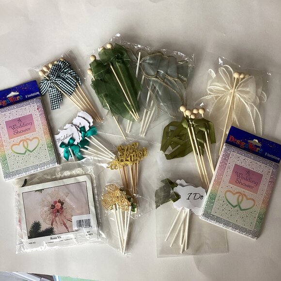 Wedding Table Placement Decor with Ribbon on a Stick Invitations - Picture 1 of 6